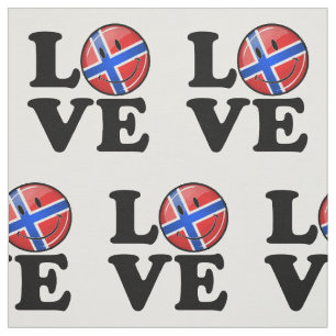 Kärlek Norge Sömmande Flagga Tyg