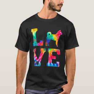Kärlek Norsk Elkhound Tie Dye Hund Mamma Pappa T Shirt