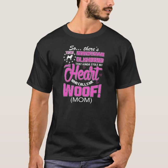 kärlek norska Elkhound funny Gift T Shirt (Framsida)