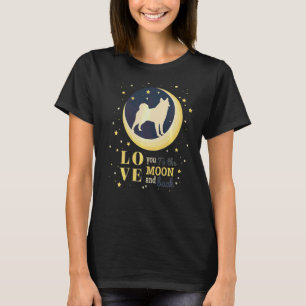Kärlek norska Elkhound Hund till Måne T Shirt