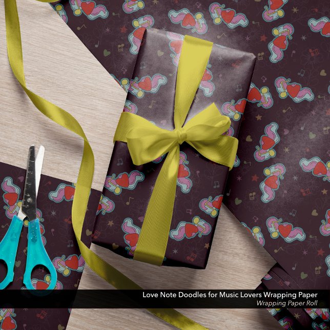Kärlek Note Doodles för Music Älskare Presentpapper (Love Note: Doodles for Music Lovers Wrapping Paper Roll)