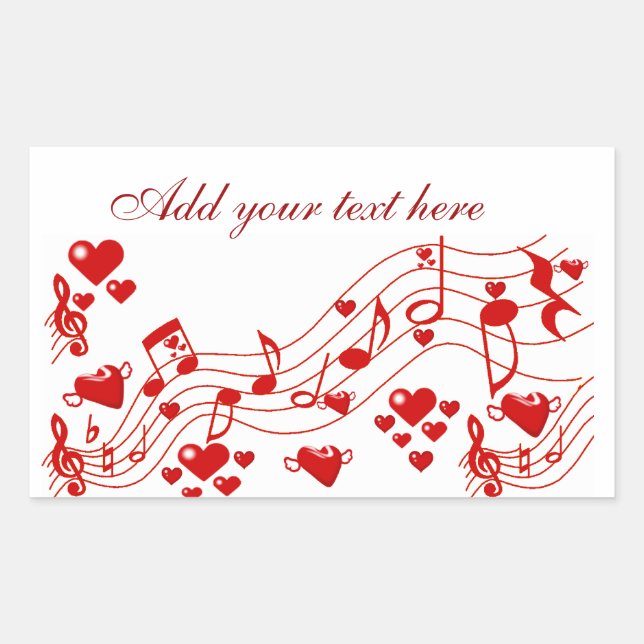Kärlek Notes_ Rektangulärt Klistermärke (Framsida)