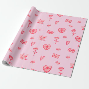 Kärlek Notes & Sweet Treats Alla hjärtans Wrapping Presentpapper