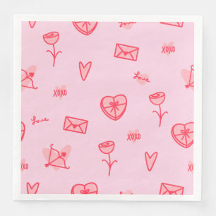 Kärlek Notes & Sweet Treats Valentine Pappersservett