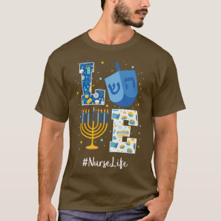 Kärlek Nurse Hanukkah Jewish Nurses Chanukah MATCH T Shirt