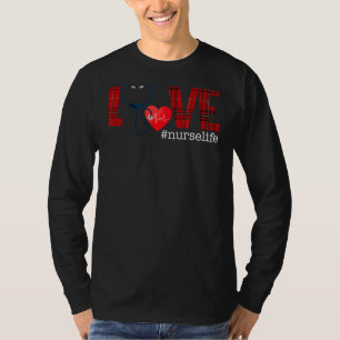 Kärlek Nurse Life Buffalo Pput Funny Nursing Clini T Shirt