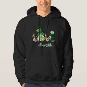 Kärlek Nurse Life Irish Gnomes Nicu Nurse St. Patr Hoodie