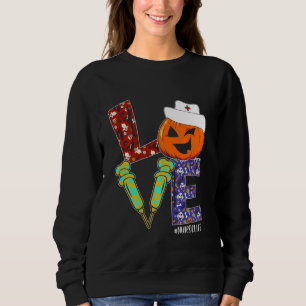 Kärlek Nurse Life Nurse Halloween Scary Pumpkin-ko T Shirt