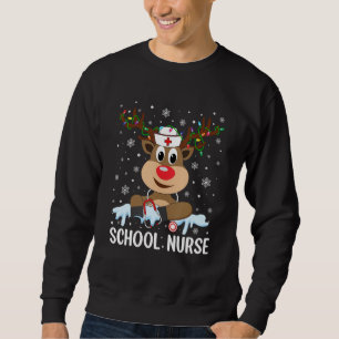 Kärlek Nurse Life Reindeer Julafton School Nurse C Lång Ärmad Tröja