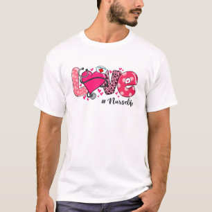 Kärlek Nurse Life Stethoscope Leopard Nursing Vale T Shirt