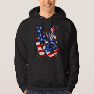 Kärlek Nurse Patriotic 4:e juli Amerikanska Rn Nur Hoodie