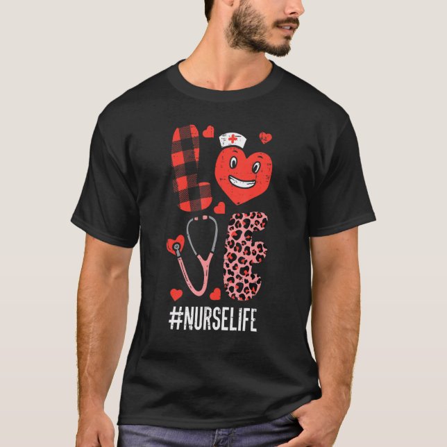 Kärlek Nurse Valentines day SCrub Valentine Rn Icu T Shirt (Framsida)