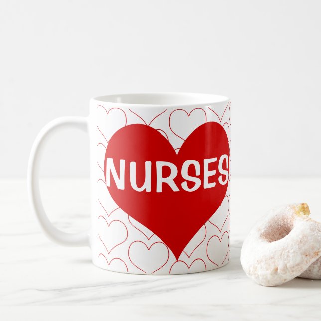 Kärlek Nurses Hearts Kaffemugg (Med munk)
