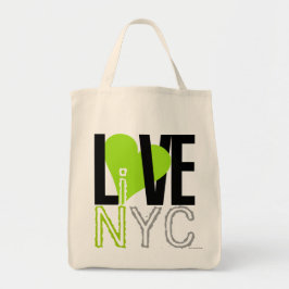 Kärlek NYC bor i NYC hänger lös grönt Tygkasse