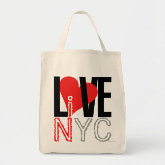 Kärlek NYC bor i NYC hänger lös rött Tygkasse