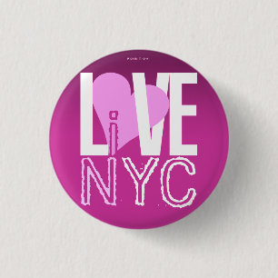 Kärlek NYC bor i NYC knäppas rosor Knapp