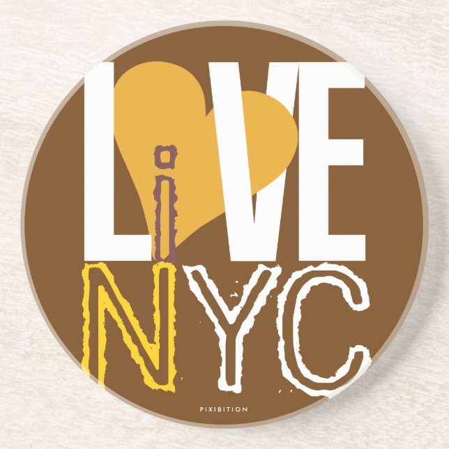 Kärlek NYC bor i NYC-kustfartygbrunt 6 Underlägg (Framsidan)