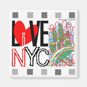 Kärlek NYC & bor i NYC kvadrerar magneten Magnet