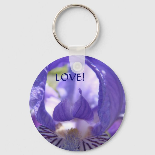 KÄRLEK! Nyckelring Lila Iris Flower Keychains (Framsida)
