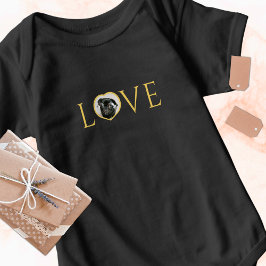 Kärlek, O är anpassningsbar hjärtfoto Faux guld T- T Shirt