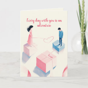 Kärlek och Äventyr Konstnärliga Valentines day Kort
