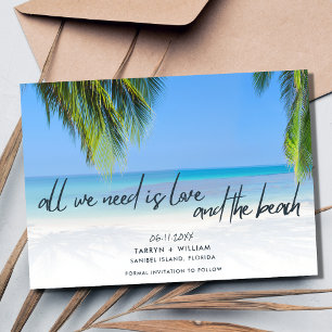 Kärlek och Beach Destination Wedding Spara Datumet