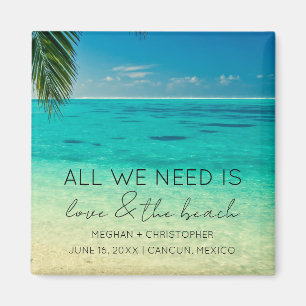 Kärlek och Beach Wedding Favor Magnet