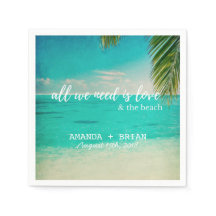 Kärlek och Beach Wedding Napkins