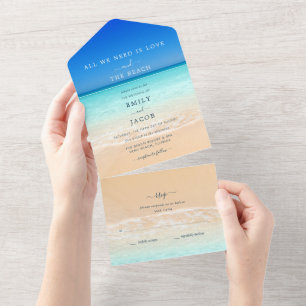 Kärlek och Beach Wedding OSA alla i ett invita