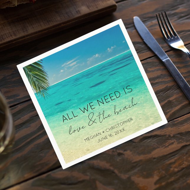 Kärlek och Beach Wedding Pappersservett (Skapare uppladdad)