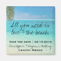 Kärlek och Beach Wedding Spara Date Magnets