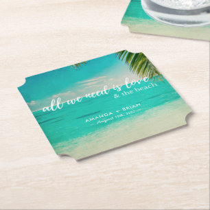 Kärlek och Beach Wedding Underläggs Underlägg Papper