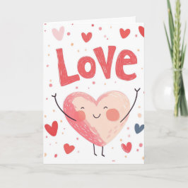 Kärlek och Big Heart Valentines day Kort