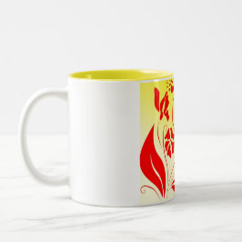 Kärlek och Blommor med trådinlägg Två-Tonad Mugg