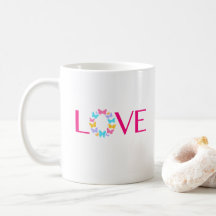 Kärlek och Butterflies-kaffe Mugg