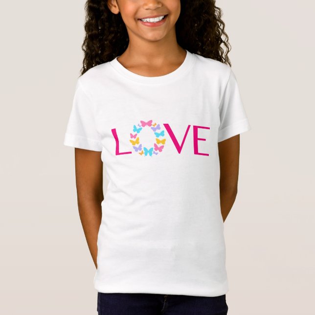 Kärlek och Butterflies T-Shirt (Framsida)