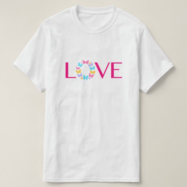 Kärlek och Butterflies T-Shirt (Design framsida)