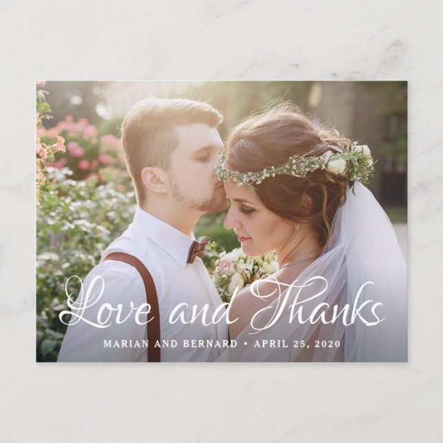 Kärlek och Chic Rosa Blommigt Photo Tack Vykort (Framsida)