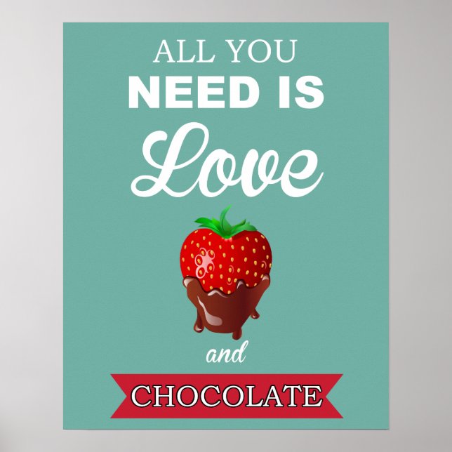 Kärlek och choklad skriva ut eller poster (Framsidan)