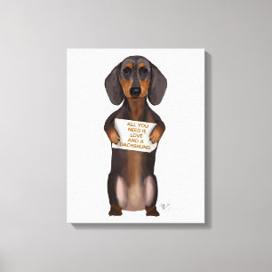 Kärlek och Dachshund Canvastryck