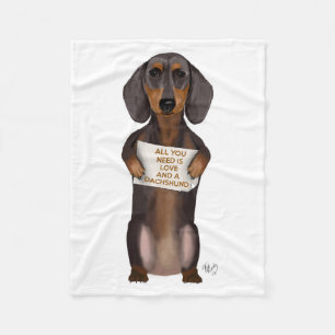 Kärlek och Dachshund Fleecefilt