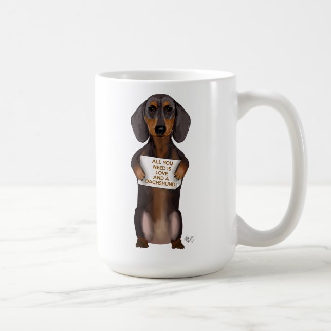 Kärlek och Dachshund Kaffemugg (Höger)