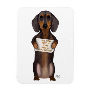 Kärlek och Dachshund Magnet
