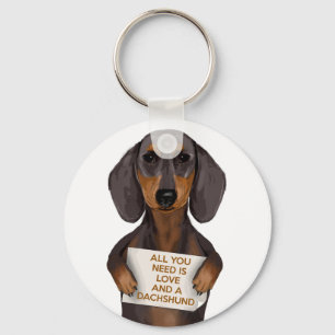 Kärlek och Dachshund Nyckelring