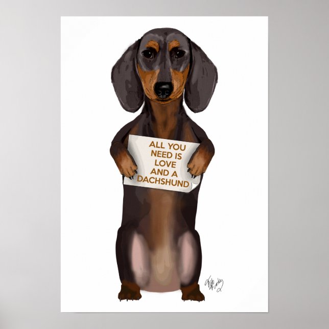 Kärlek och Dachshund Poster (Framsidan)