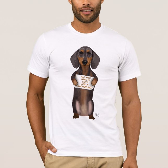 Kärlek och Dachshund T Shirt (Framsida)