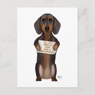 Kärlek och Dachshund Vykort