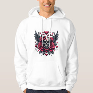 Kärlek och död sammanflätade hoodie