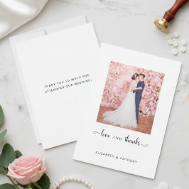 Kärlek och Elegant Photo Script Chic Bröllop Tack Kort