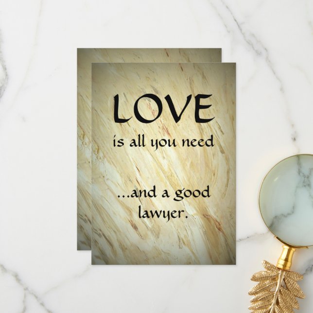 Kärlek och en Bra advokat Tack Kort (Fram/Back In Situ)